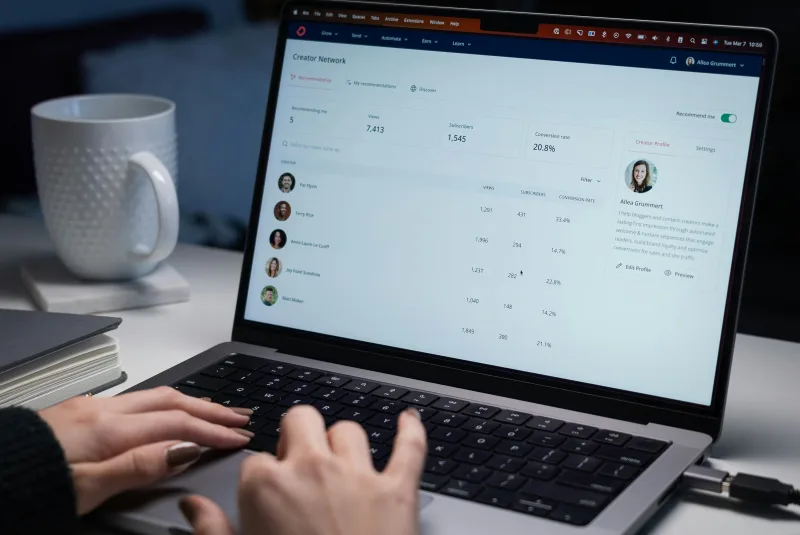 Collaboration app interface overview